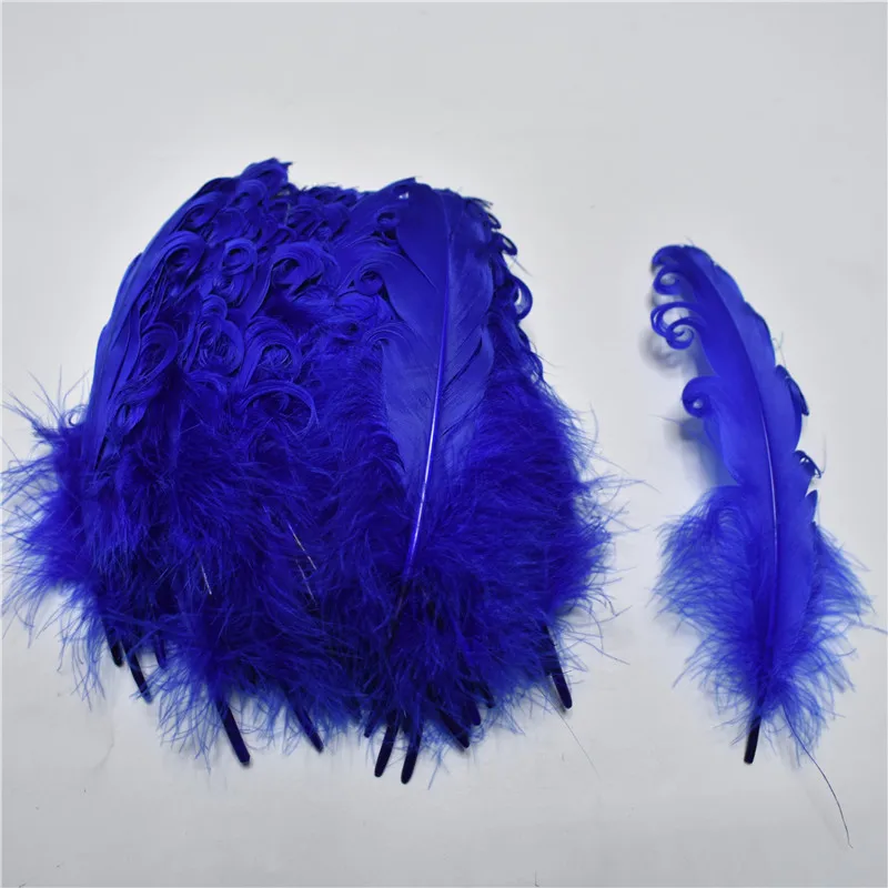 Royal Blue Армейское зеленое завитое гусиное перо 100 шт 13-18 см DIY декоративные перья для рукоделия костюмы на Хэллоуин/шляпа декоративные плащи - Цвет: Royal Blue