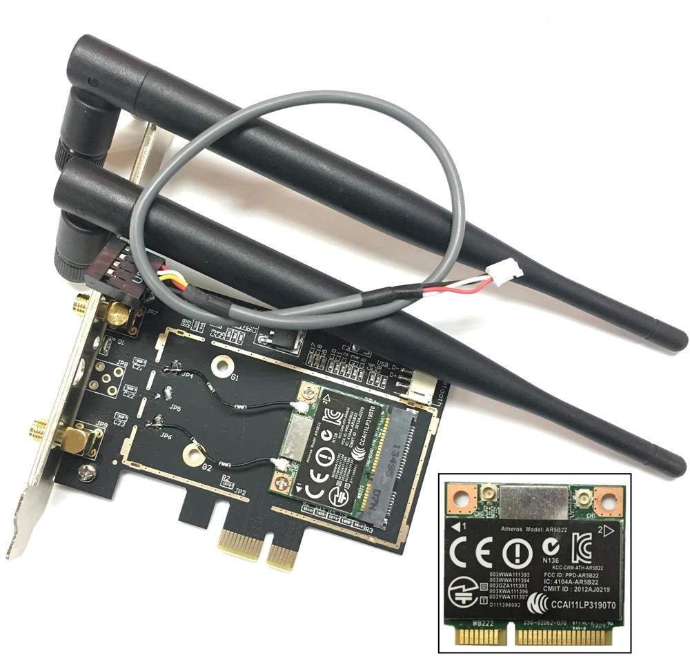 Wi Fi адаптер atheros AR5B22 с поддержкой Bluetooth 4 0 300 Мбит/с|atheros ar5b22|wifi 300mbpsmini pcie |