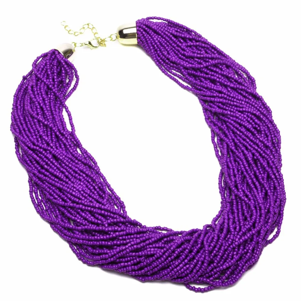 Женское винтажное ожерелье чокер BK разноцветная цепочка из полимерных бусин