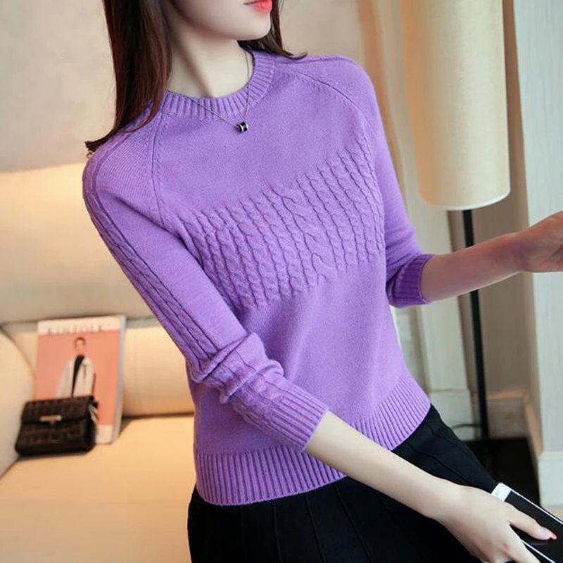 2019 Autumn Winter Knitted Sweater Women Sweaters And Pullovers Female Crochet Jumper Pull Femme Black White | Женская одежда