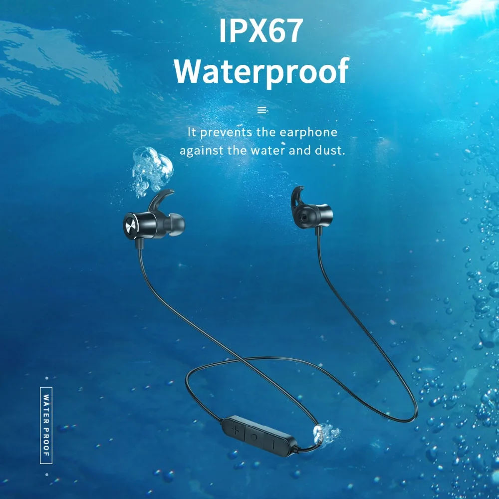 ROCK водонепроницаемый IPX67 беспроводные наушники bluetooth 3D стерео HiFi Звук спортивные
