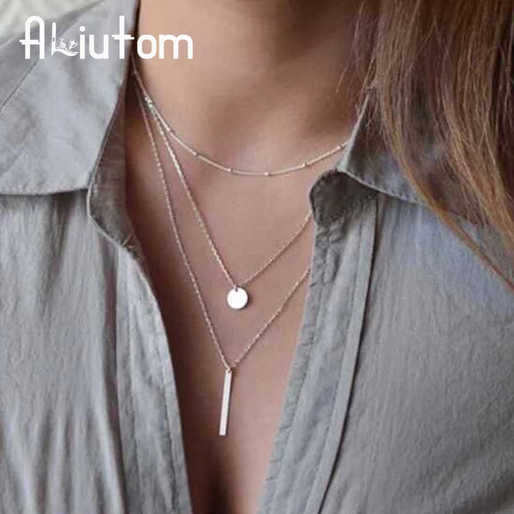 ALIUTOM 2020 Женская мода ювелирные изделия Colar 1 шт Европейский Простой: золото