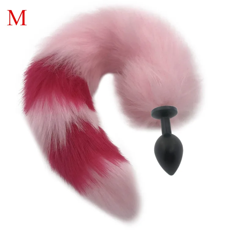 S/M/L Anal Sex Toy Plug Butt Dilator 40cm Pink and Red Fox Tail Female Male Masturbation Toys Adult Games H8-196D | Красота и