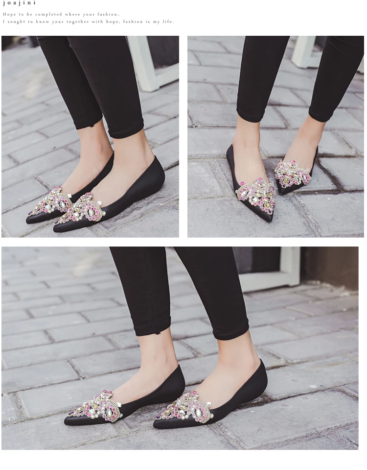 Women's Soft Rhinestones Crystal Pointed Toe Flat Sexy Loafers Sandals Jelly Candy Colors Casual Party Shoes Summer A1090