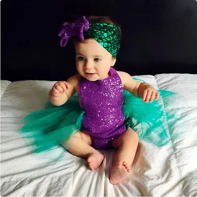 Тюлевое боди Русалка для девочек 0 24 мес. с блестками|toddler bodysuits|baby bodysuit girlkids |