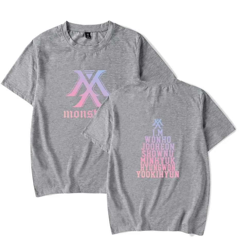 Летняя футболка KPOP MONSTA X последняя с альбомом для женщин и мужчин фанатов