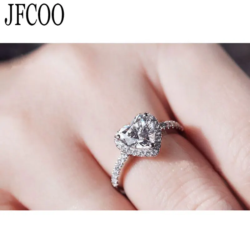 Сердце ShapedWedding Кольца Мода Кристалл женские циркон обручальные кольца модные ювелирные изделия дропшиппинг