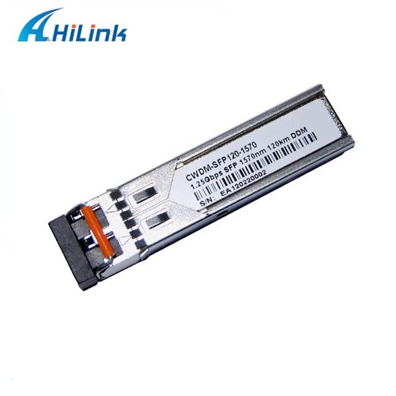 Волоконный приемопередатчик Hilink 1 25G CWDM SFP 120km 1470nm ~ 1610nm LC модуль с функцией DDM| |