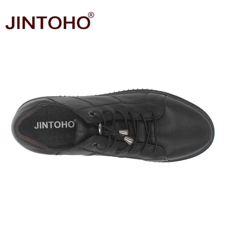 Туфли JINTOHO мужские из натуральной кожи брендовые модные повседневные ботинки