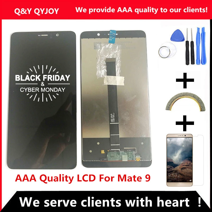 QYQYJOY AAA качественный ЖК дисплей + рамка для HUAWEI Mate 9 экран Замена MHA L09 L29 дигитайзер