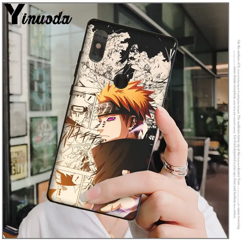 Умный чехол Yinuoda Naruto AKATSUKI черный мягкий для телефона Xiaomi Mi 6 Note3 8 8SE Redmi 5 5Plus Note4 4X