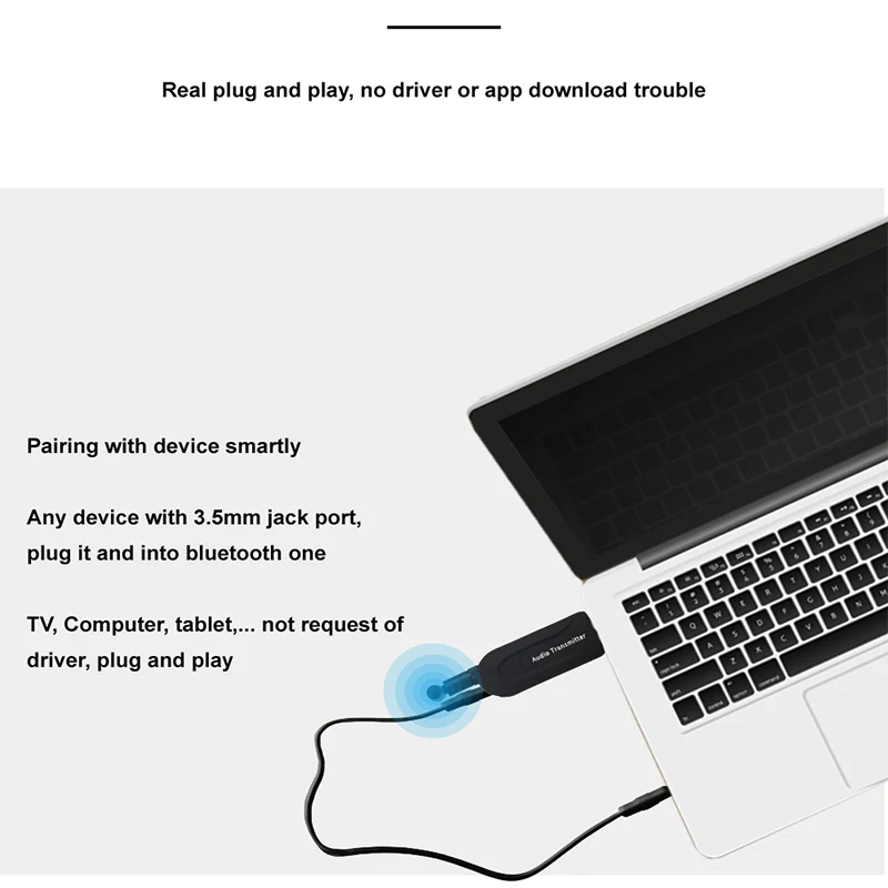 Домашний Беспроводной Bluetooth аудио передатчик ТВ трансмиссор внешняя антенна
