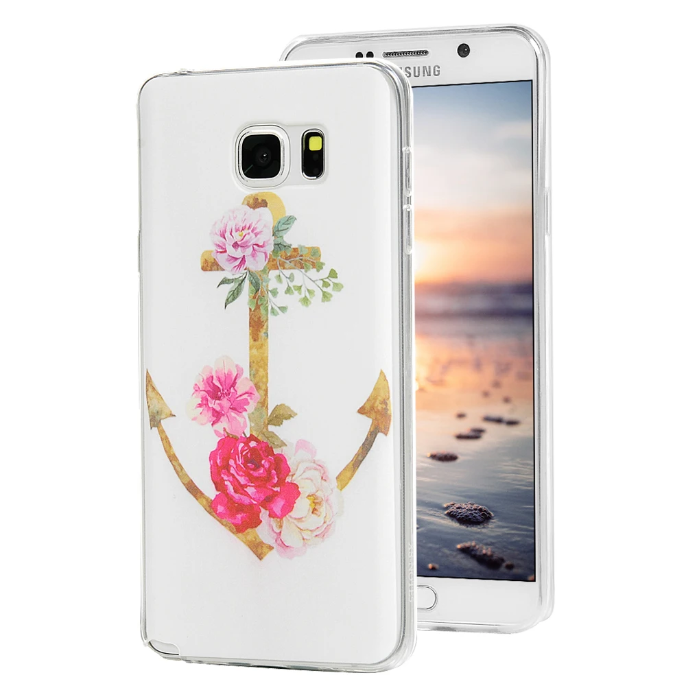 3D Фламинго Мягкий ТПУ чехол для samsung Galaxy Note 5 ультра тонкий прозрачный Note5 защитный