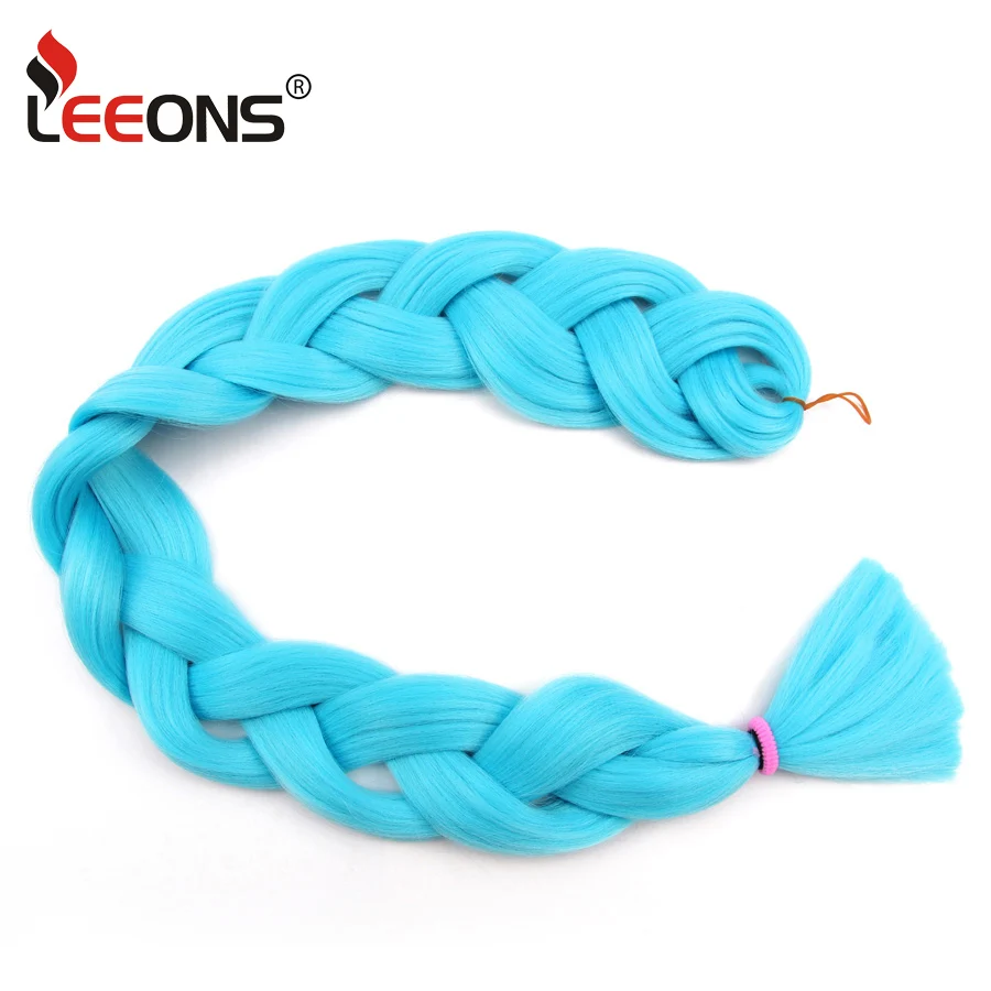 Leeons 1-10Pcs Purple Synthetic Jumbo Braiding Hair Extensions For Women 82 Inch Xpression Kanekalon Rainbow |