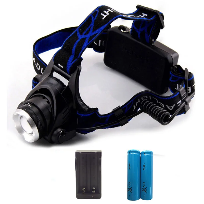 

Xml T6 Led Headlamp Flashlight Head Light torch Lamp Linterna Frontal Rechargeable headlight 2000 Lumens Zoom 18650 Battery