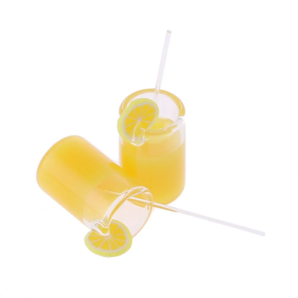 

2PCS 1:12 Lemon Water Cups Dollhouse Accessories Miniature Toy Doll Food Kitchen