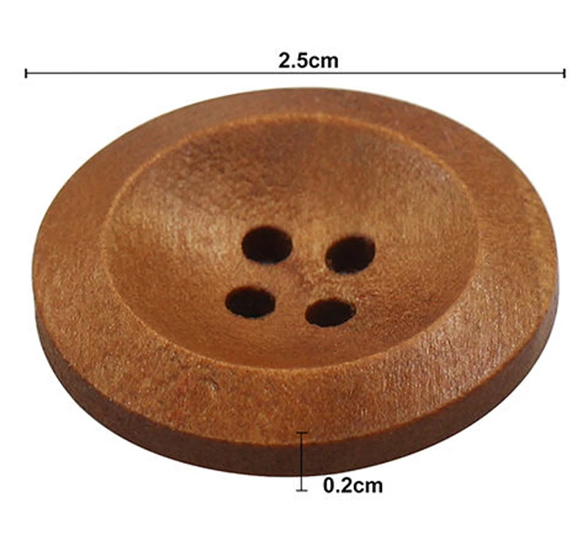 Hot Sell 50 Pcs Wooden 4 Holes Round Wood Sewing Buttons DIY Craft Scrapbooking 25mm S | Дом и сад