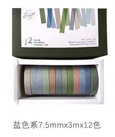 12 шт./компл. Сумерки город Morandi соль однотонные Цвет в штучной упаковке Васи Бумага лента 12 Цветов за лот DIY Стикеры - Цвет: ST00108-4