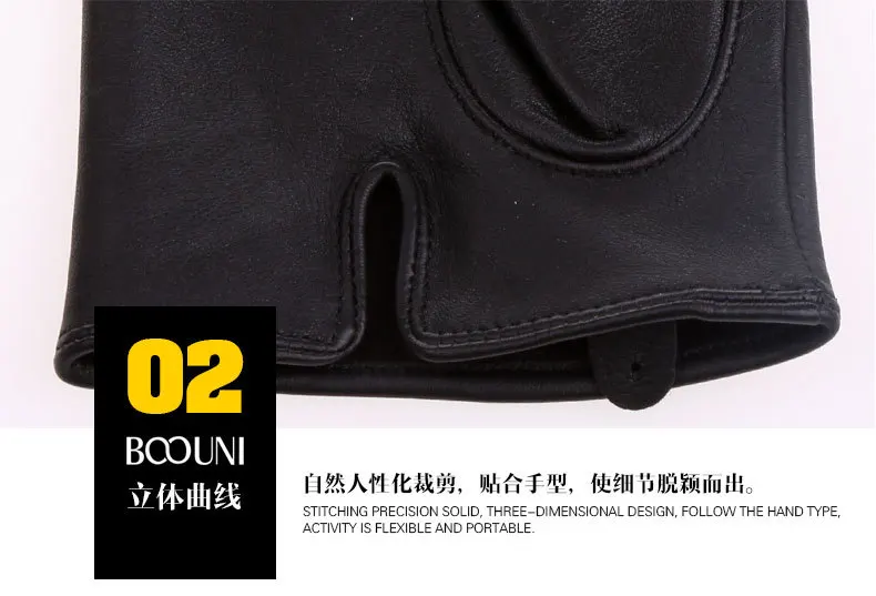Winter Genuine Leather Gloves Men's Sheepskin Warm Black Mittens European Business Fashion Touch Screen Male Hand Muff H3223