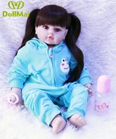 new design 58cm silicone reborn baby doll toys like real 24inch vinyl long hair princess toddler babies dolls kids birthday gift