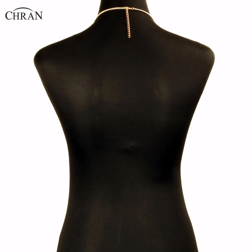 Chran пляжная цепь бюстгалтер рабыни жгут через шею ожерелье со стразами EDM для