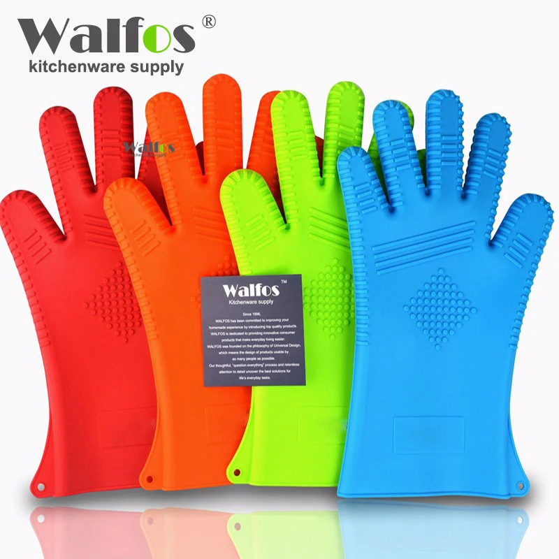 WALFOS Экстра длинные 1 шт термостойкие силиконовые перчатки приготовление