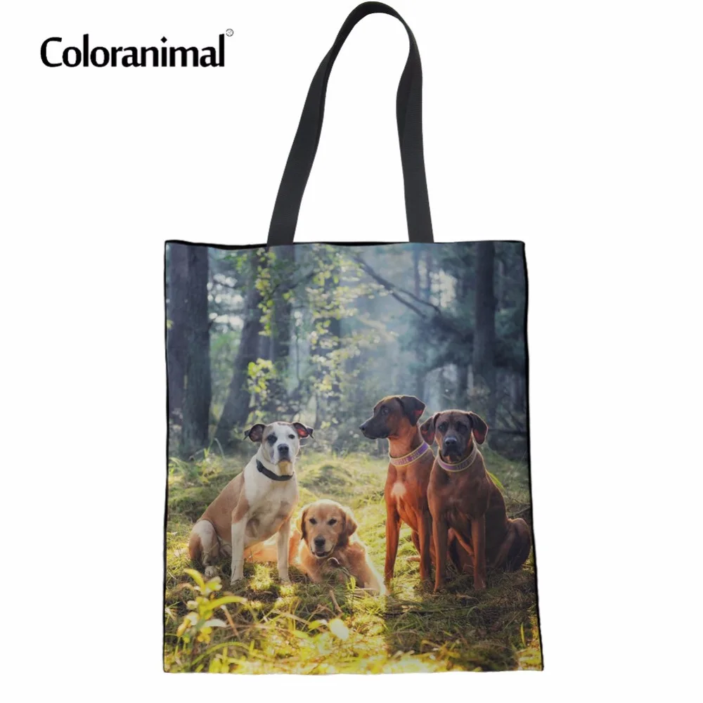Coloranimal 2018 повседневные сумки женские холщовые для покупок милые животные собака