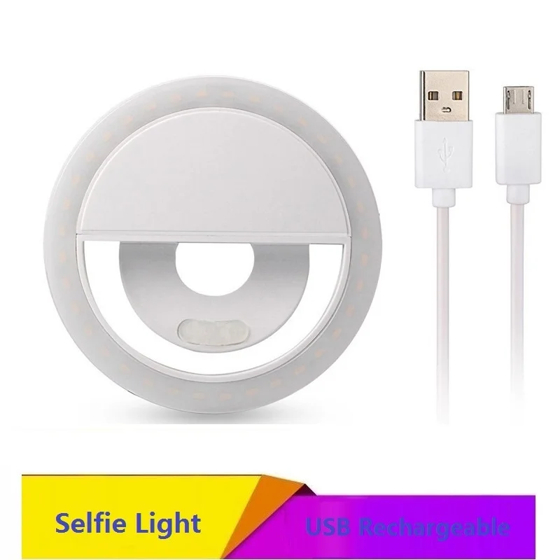 JOYTOP Новые приходят usb зарядка selfie портативный светодиодной вспышкой камеры телефона фотографии световое кольцо повышения фотографии для iphone смартфон перезаряжаемый вспышка usb