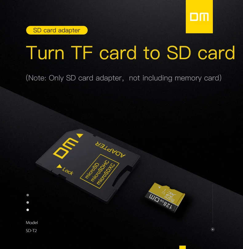 DM SD карта памяти адаптер SD2.0 comptabile с microSD microSDHC microSDXC класс 10 высокоскоростной порт максимальная емкость до 2 ТБ