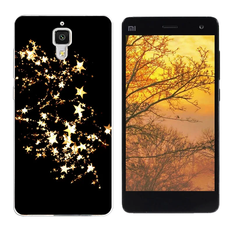 Для Xiaomi Mi4 M4 силиконовый чехол ТПУ для Mi 4 мягкая задняя черная крышка с принтом