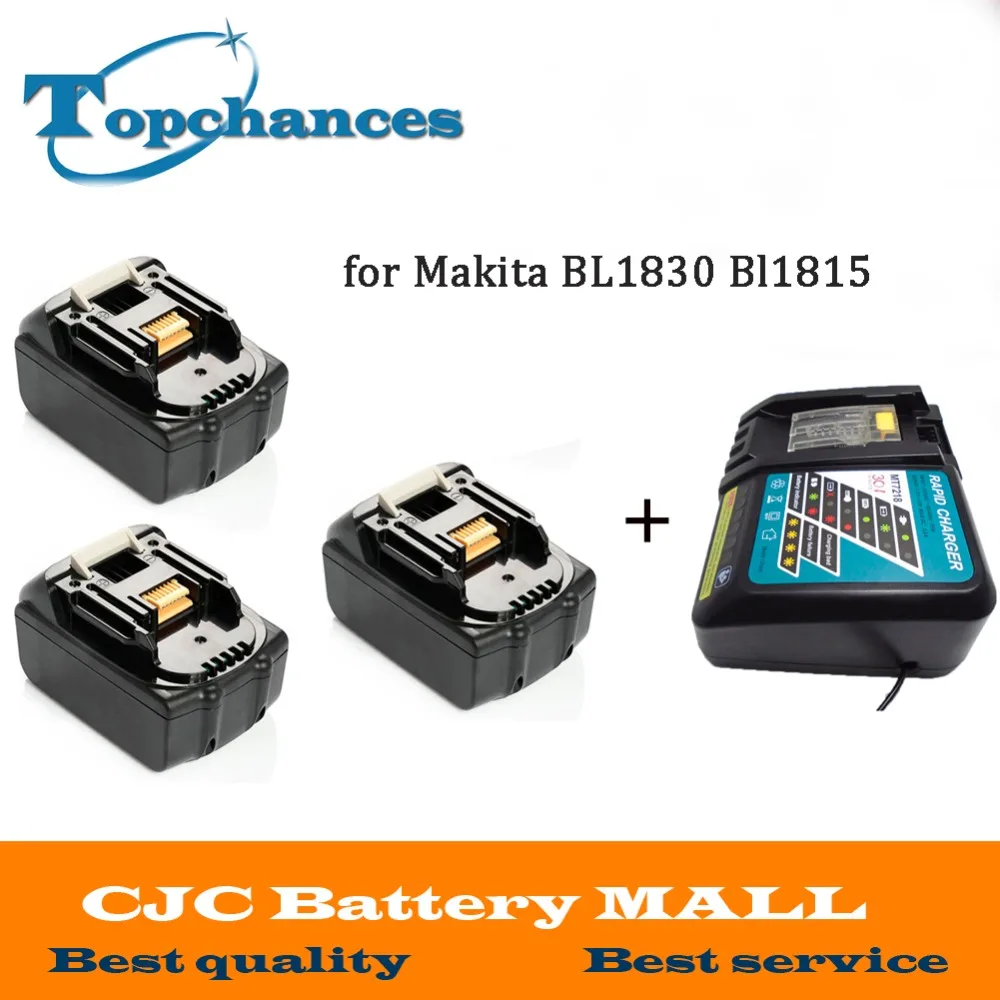 Высококачественный 3 шт. Совершенно новый литий-ионный аккумулятор 3000 мАч 18 вольт