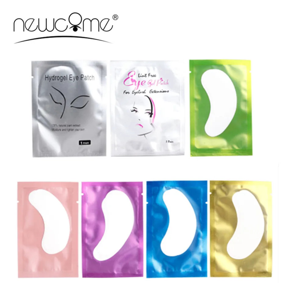 

NEWCOME 20/50/100Pairs Eyelash Pads under Eyes Gel Patches 7 Colors Lint Free Stickers for False Eyelash Extension Makeup Tool