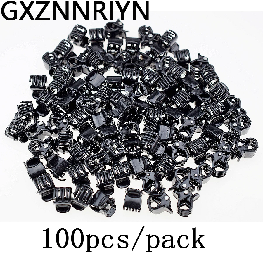 1cm 100pcs/pack Hair Claw Clips for Women Girls Accessories Black Brown Transparent Plastic Mini Claws Hairclip Clamp Gifts