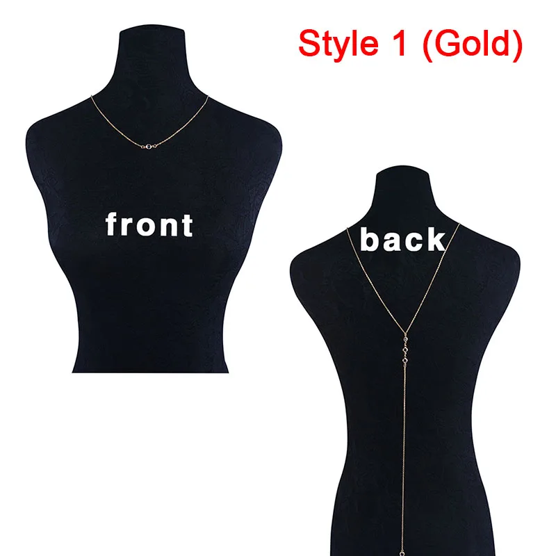 Элегантное сексуальное ожерелье из цепочки с одним прозрачным кристаллом