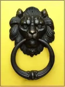 

Chinese Old New Chinese BRASS Fierce Lion Head Door Knocker 7" High decoration brass factory outlets