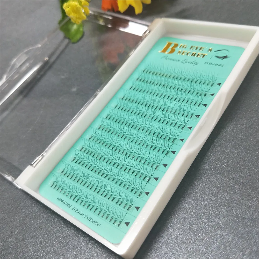 Short Stem Russian Volume Eyelash Extension 1 Tray Fans 3 Bundles Makeup Brushes Premade False Lash Soft | Красота и здоровье