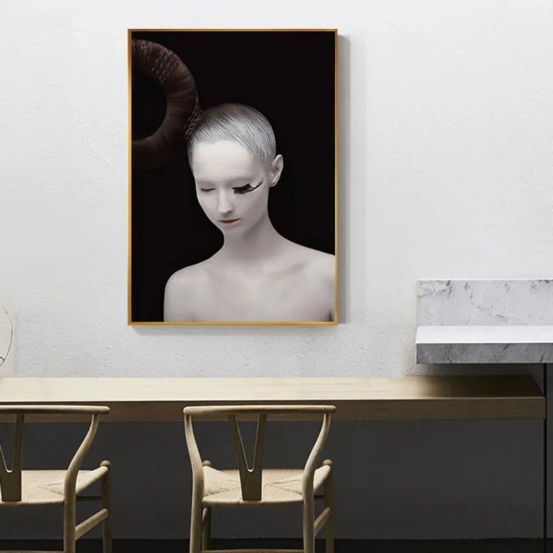 Скандинавские черно белые краски для девочек Холст картина тела художественная