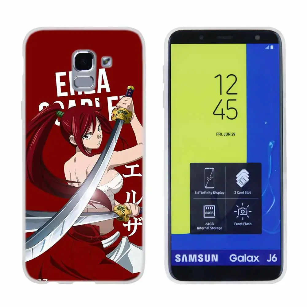 as the picture 03 Мягкий чехол из ТПУ для samsung Galaxy J6 J8 J3 J5 J7 J4 Plus EU Prime Pro Ace j610 Аниме Манга Сказочный хвост - Цвет: as the picture 03