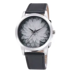 Новинка 2016, горячая Распродажа, брендовые новые женские кварцевые часы OKTIME с кожаным ремешком, модные повседневные часы с цветком лотоса, Relogio Feminino
