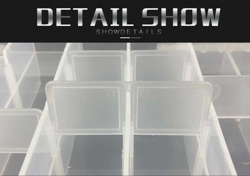 29.5*19*6cm Big Clear Plastic Fishing Tackle Boxes Double Sided 14 Slots Case Bait Tool Universal Fishing Lure Box Accessories
