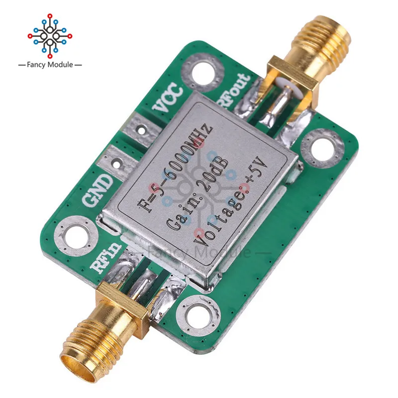 

5-6000MHz Gain 20dB Broadband RF VHF UHF Signal Power Amplifier Board Module VFH UHF SHF LNA 5V