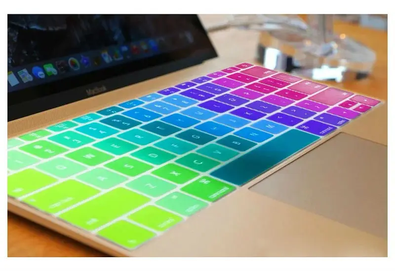 Цветной силиконовый чехол для клавиатуры с английской надписью Rainbow США macbook air 12