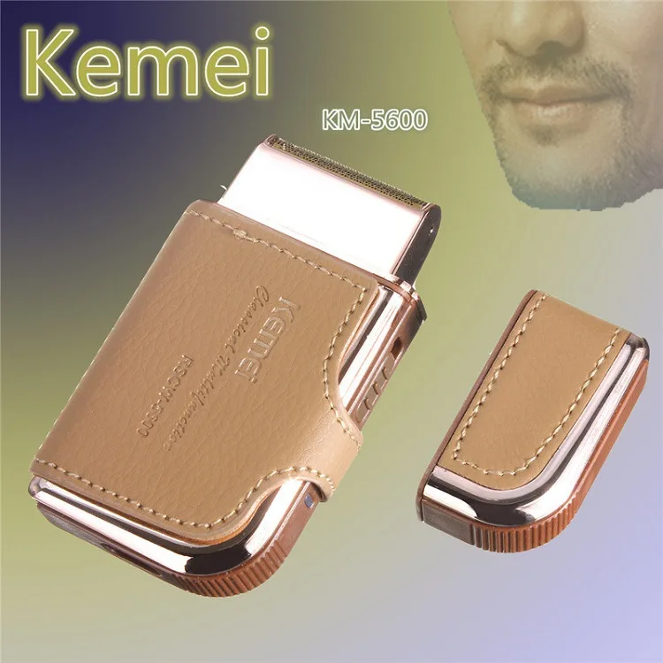 Kemei оригинальные мужские электробритвы бритвы Винтаж кожа завернутый перезаряжаемые усы триммер для бороды станок для бритья