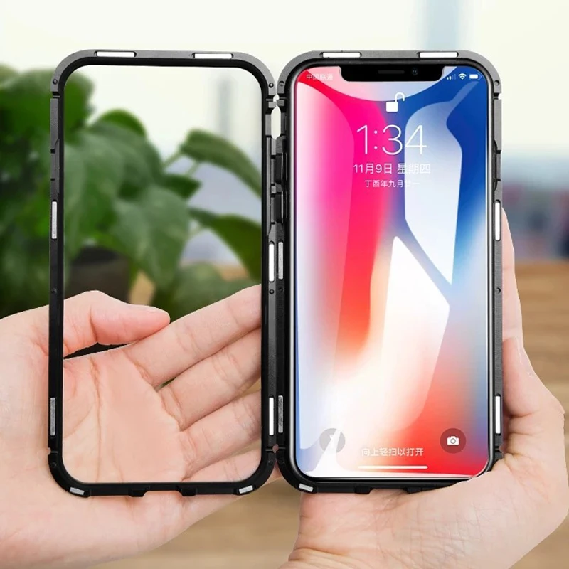 Magnetic Adsorption For iPhone X 8 Plus 7 6s Full Body Slim Fit Ultra-Thin Case Lightweight Luxury Metal Bumpers |