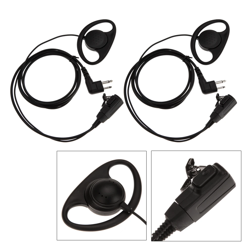 2 шт. контактный d образный наушник гарнитура рация переговорные наушники ушные