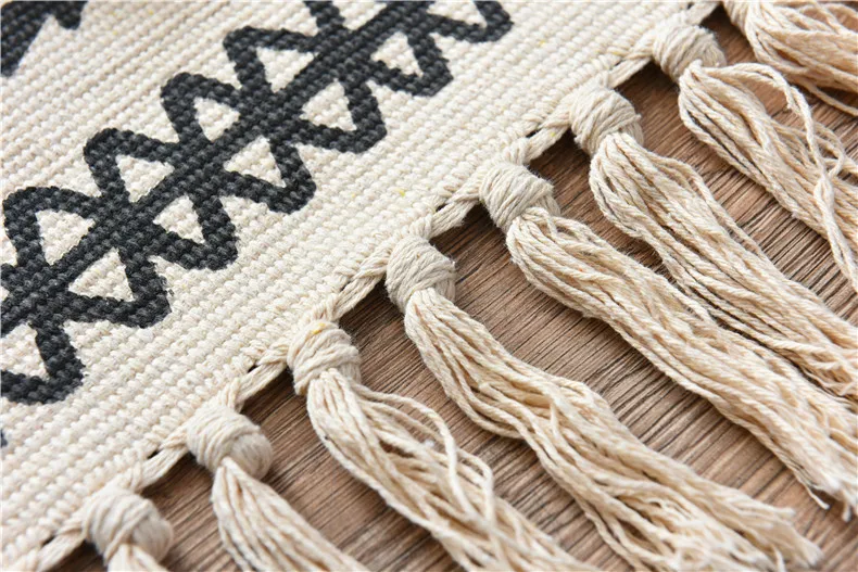 Morroco Carpet For Living Room Bedroom Rug Cotton Tassels Sofa Dyed Table Ruuner Bedspread Tapestry Home Decoration 60X90cm size