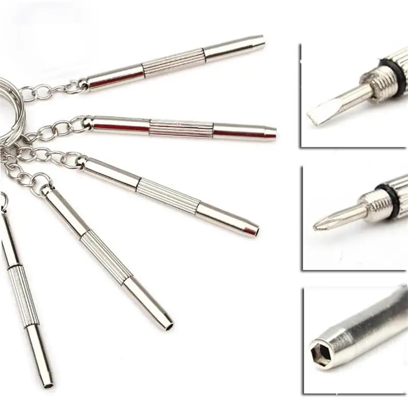 Cool Sliver Mini Multifunction Home Screwdriver Keychain Portable Combination Repair Tool Key Chain Utility Pocket Accessories | Украшения