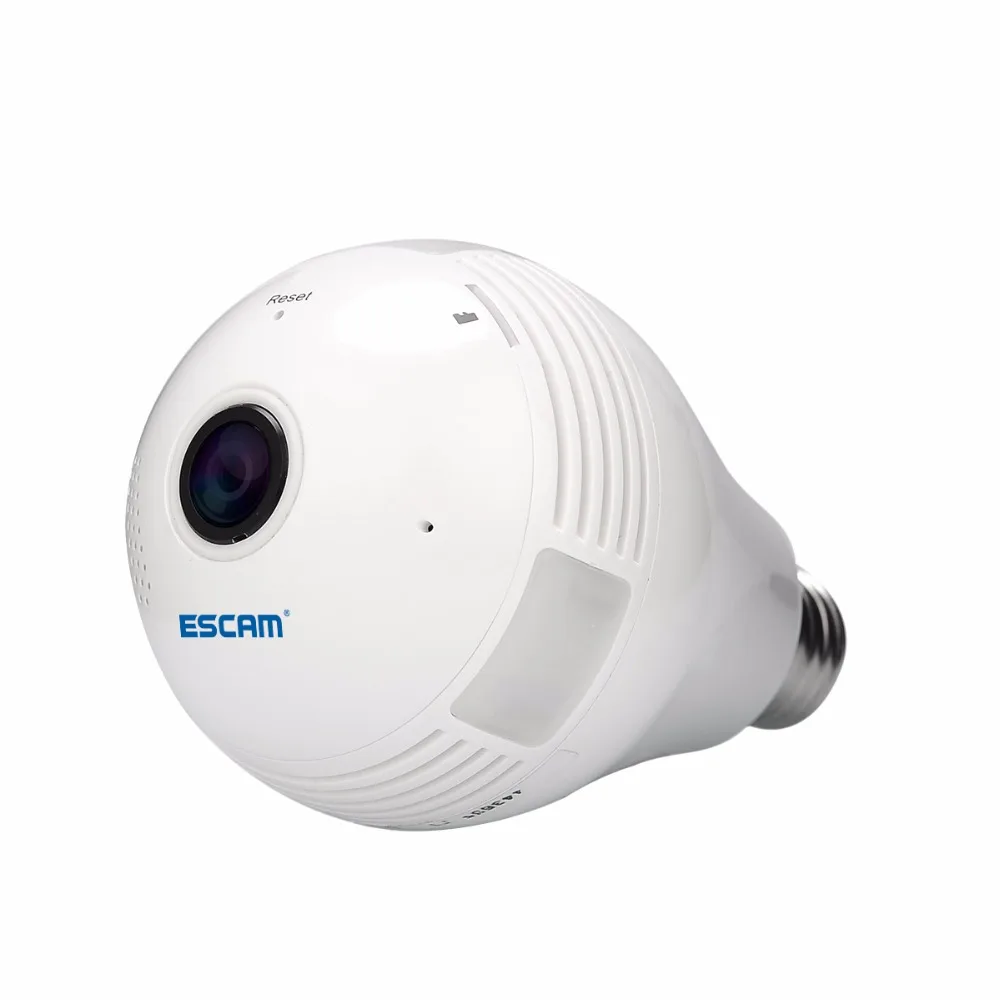 Escam Вт qp135 Тип лампы панорамный Wi-Fi ip-камера H.264 1.3mp беспроводная камера light control