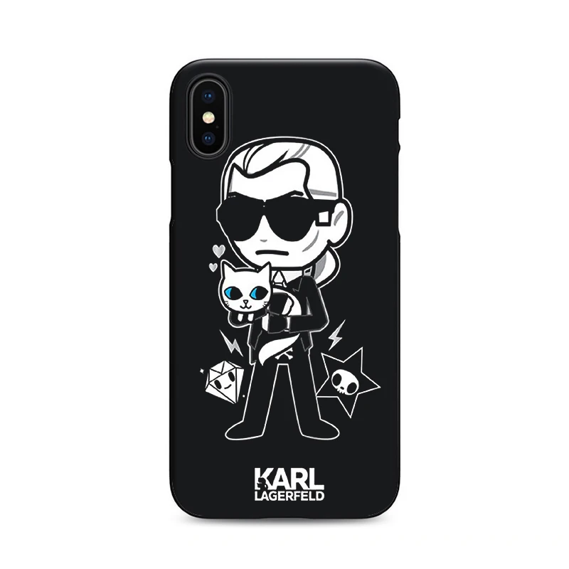 Karl lagerfeld мягкий силиконовый черный чехол Чехол для iPhone X XR XS MAX 6 7 8 плюс 5 5S 6s se Apple