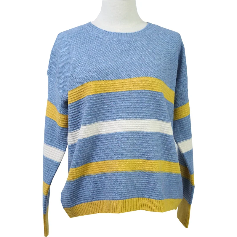 

BARESKIY 2019 new round neck cashmere sweater women's head loose sweater short spring solid color wild sweater bottoming sweater